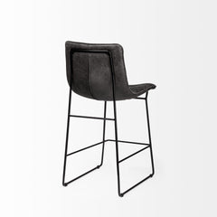 29" Black Iron Counter Height Bar Chair - Homeroots