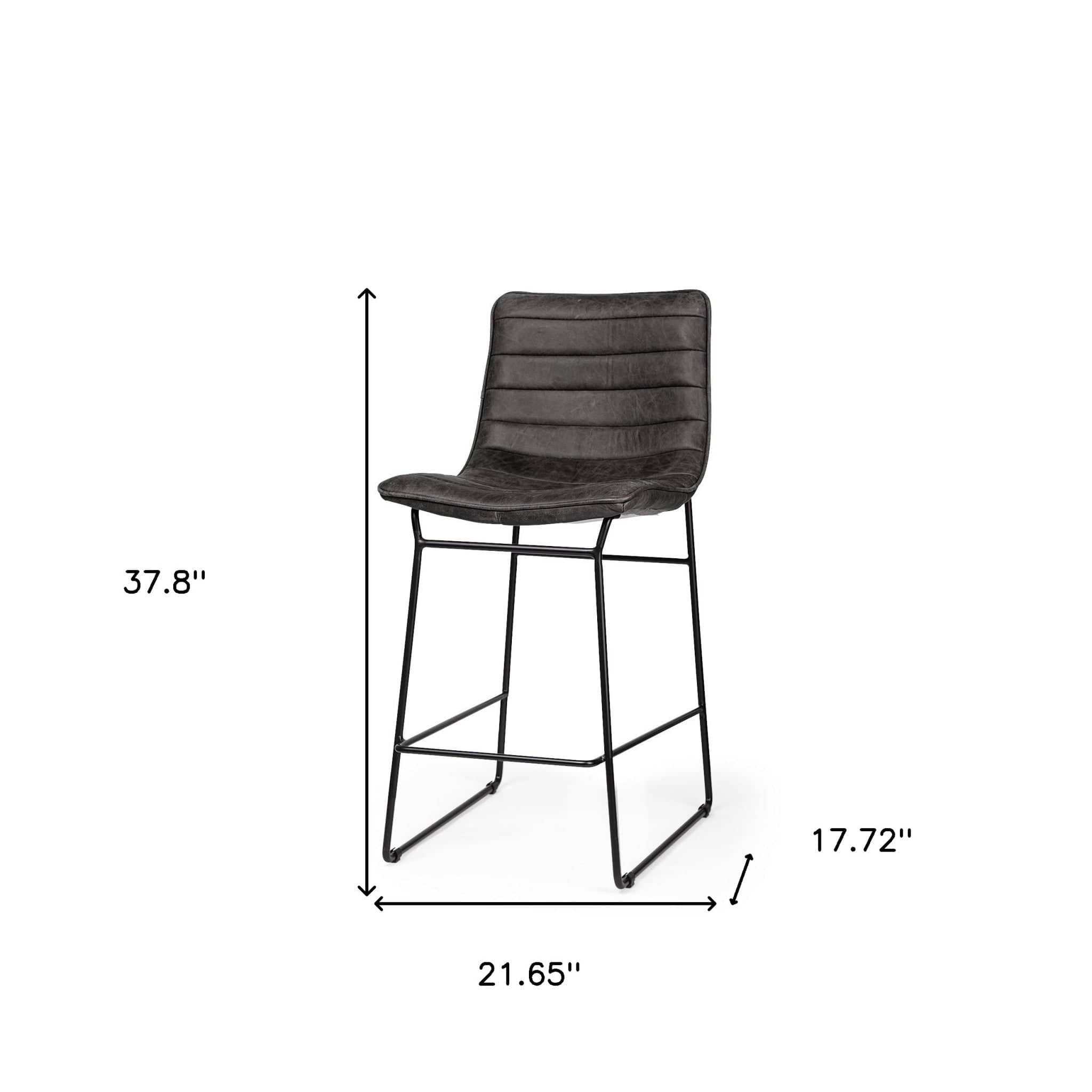 29" Black Iron Counter Height Bar Chair - Homeroots - Flyclothing LLC