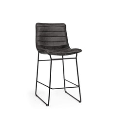 29" Black Iron Counter Height Bar Chair - Homeroots