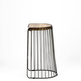 29" Light Brown Iron Backless Bar Chair - Homeroots