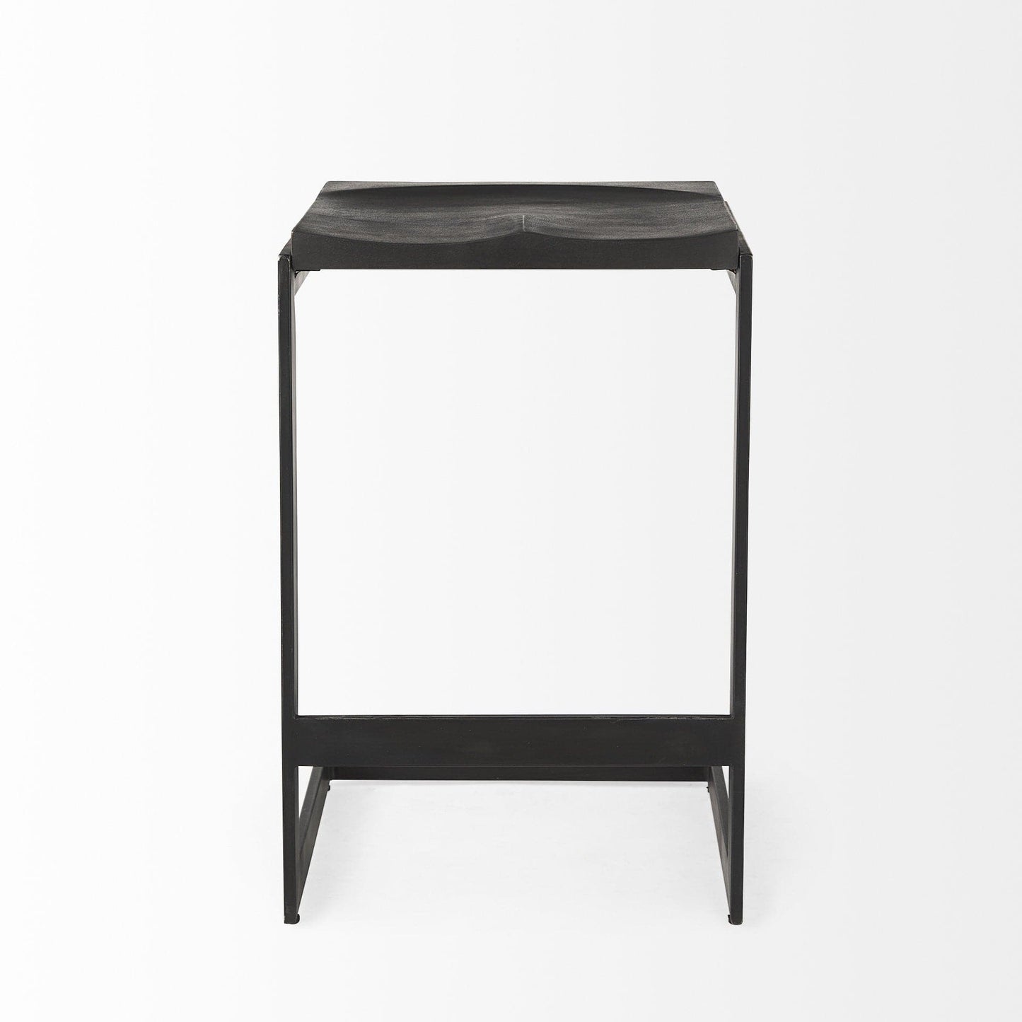 26" Black Solid Wood And Metal Backless Counter Height Bar Chair - Homeroots - Flyclothing LLC
