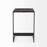 26" Black Solid Wood And Metal Backless Counter Height Bar Chair - Homeroots - Flyclothing LLC
