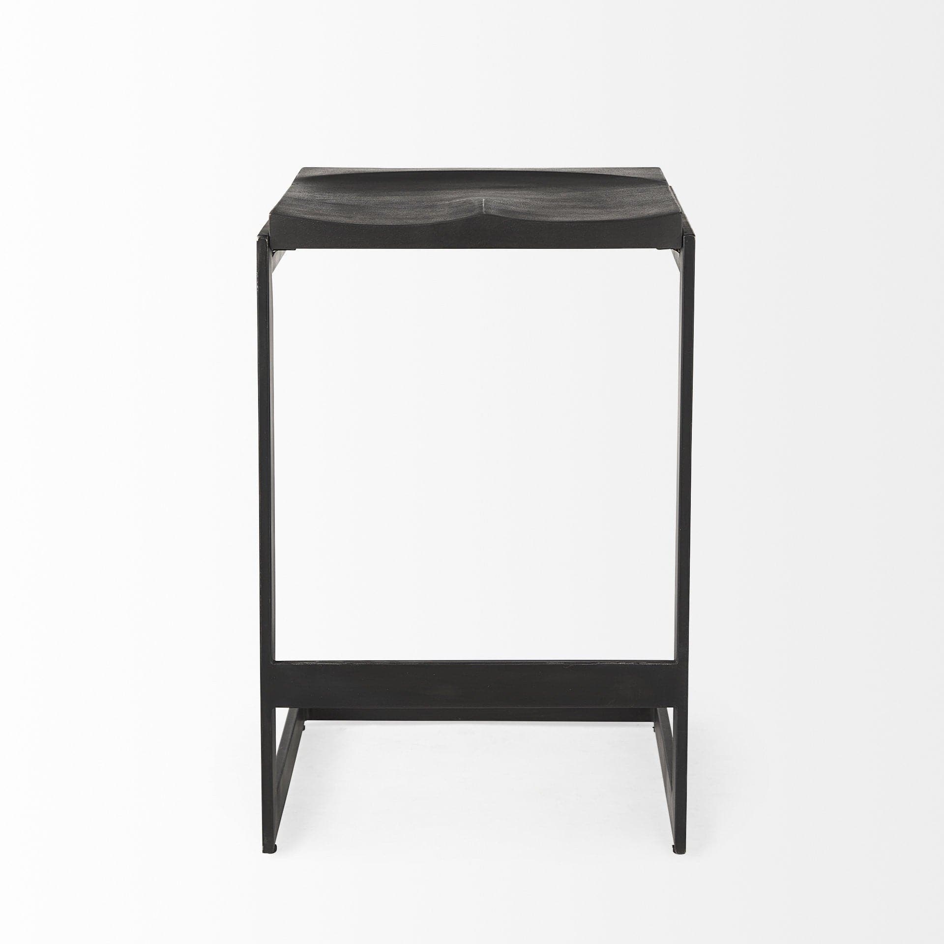 26" Black Solid Wood And Metal Backless Counter Height Bar Chair - Homeroots - Flyclothing LLC