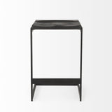 26" Black Solid Wood And Metal Backless Counter Height Bar Chair - Homeroots
