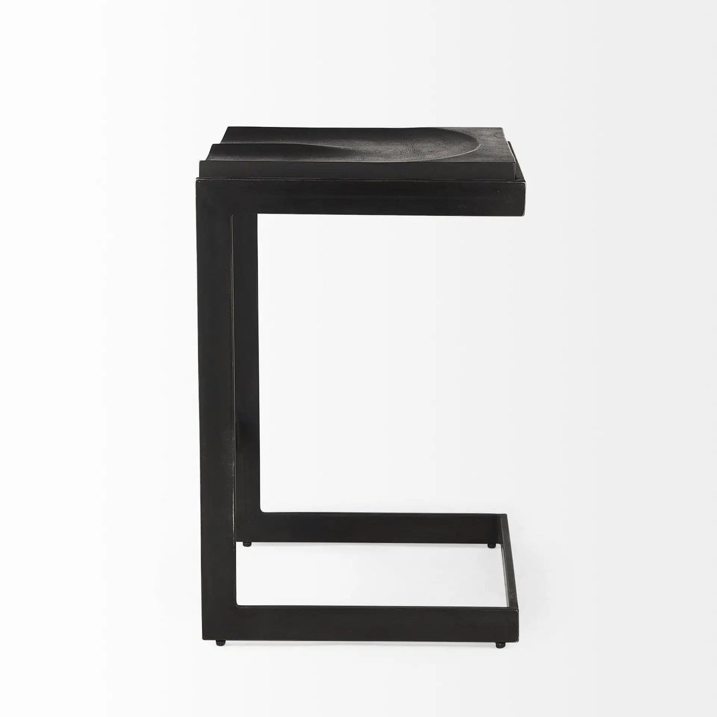 26" Black Solid Wood And Metal Backless Counter Height Bar Chair - Homeroots - Flyclothing LLC