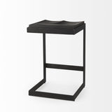 26" Black Solid Wood And Metal Backless Counter Height Bar Chair - Homeroots - Flyclothing LLC