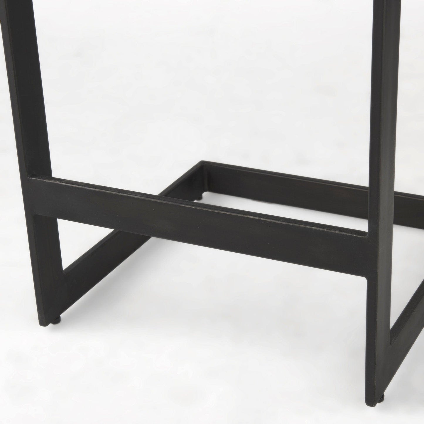 26" Black Solid Wood And Metal Backless Counter Height Bar Chair - Homeroots - Flyclothing LLC