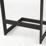 26" Black Solid Wood And Metal Backless Counter Height Bar Chair - Homeroots - Flyclothing LLC