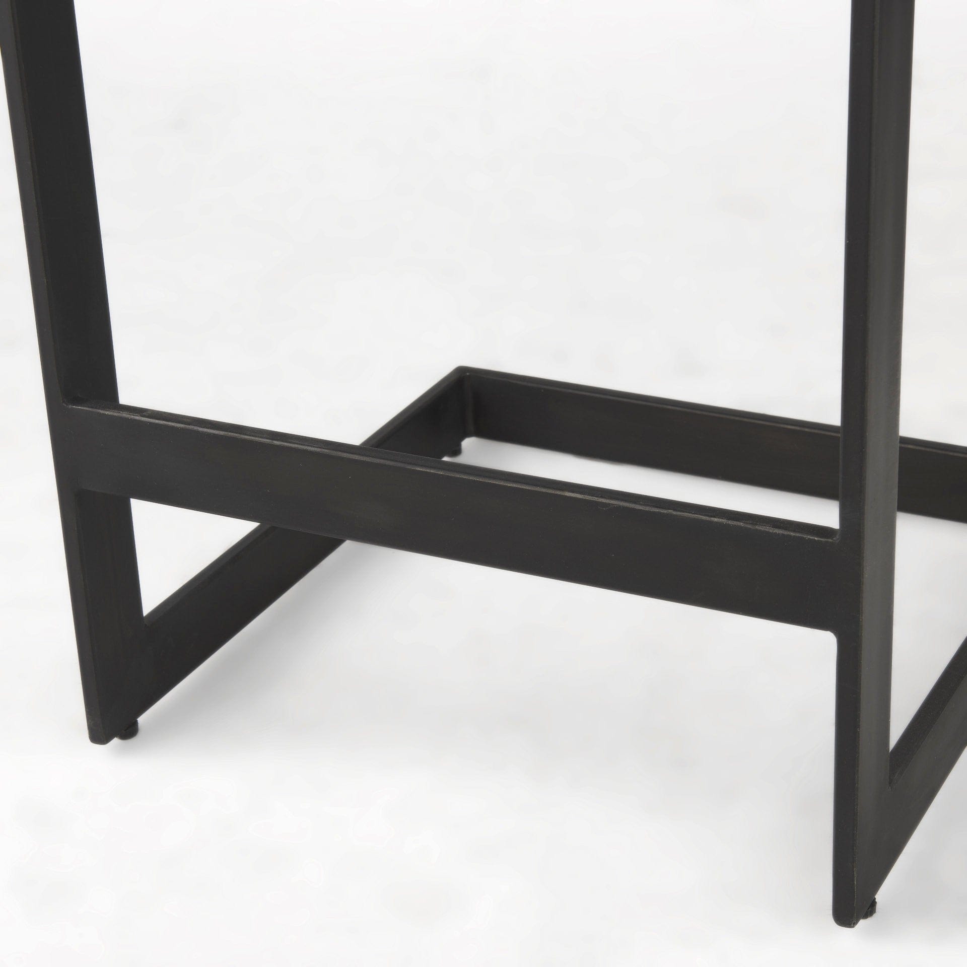 26" Black Solid Wood And Metal Backless Counter Height Bar Chair - Homeroots - Flyclothing LLC