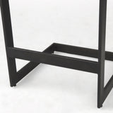 26" Black Solid Wood And Metal Backless Counter Height Bar Chair - Homeroots
