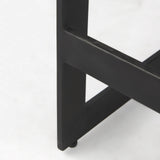 26" Black Solid Wood And Metal Backless Counter Height Bar Chair - Homeroots - Flyclothing LLC
