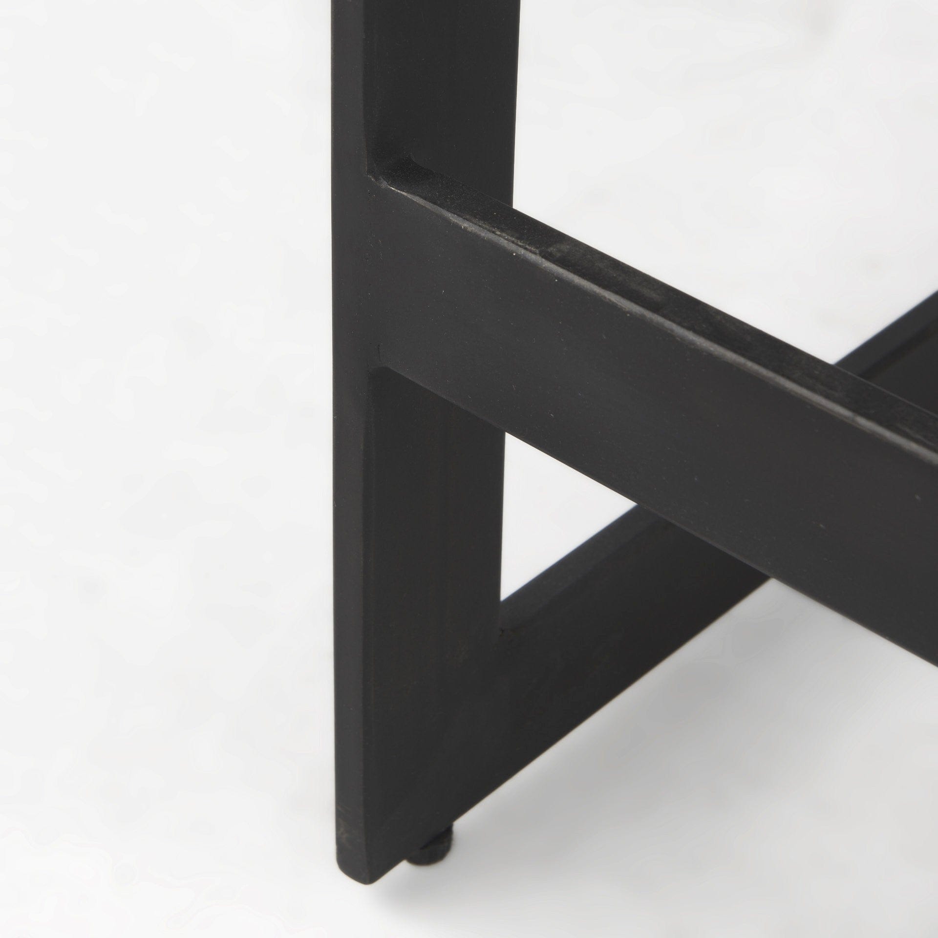 26" Black Solid Wood And Metal Backless Counter Height Bar Chair - Homeroots - Flyclothing LLC