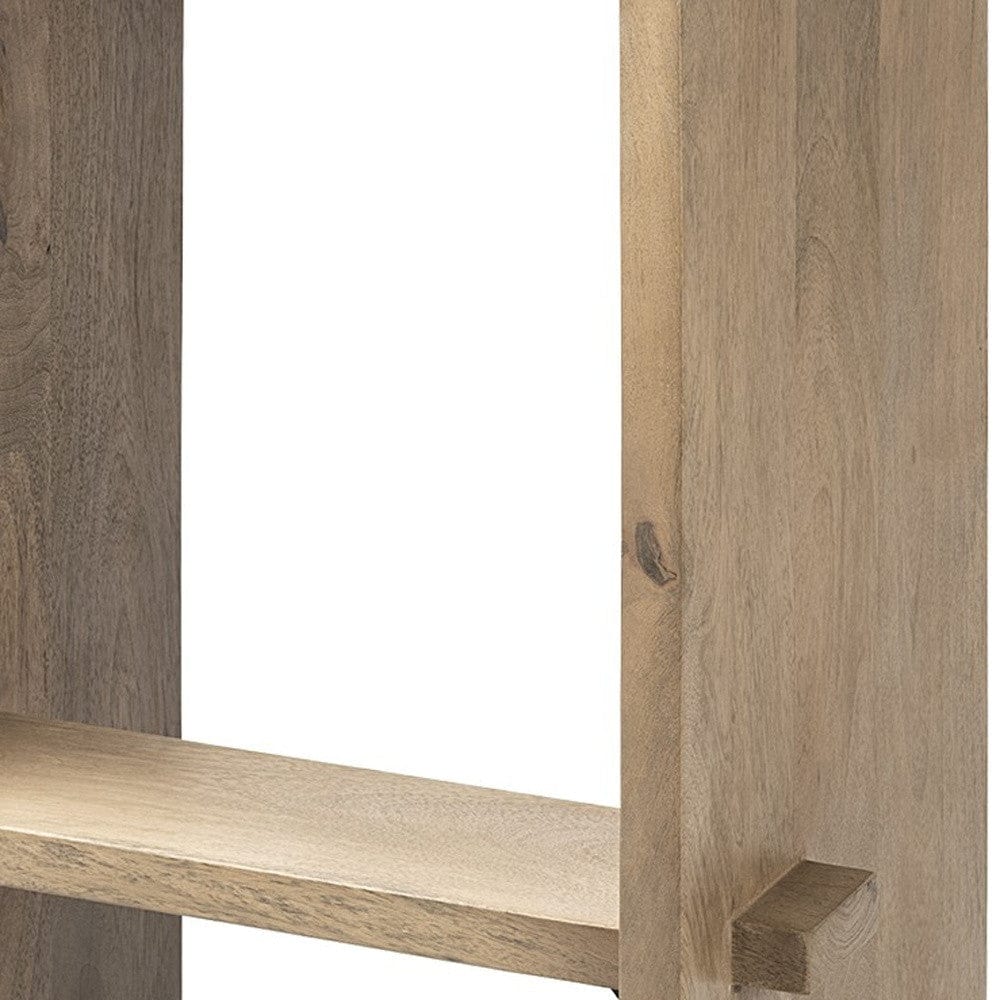 30" Brown Solid and Manufactured Wood Backless Counter Height Bar Chair - Homeroots