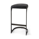 35" Black Iron Backless Bar Chair - Homeroots - Flyclothing LLC