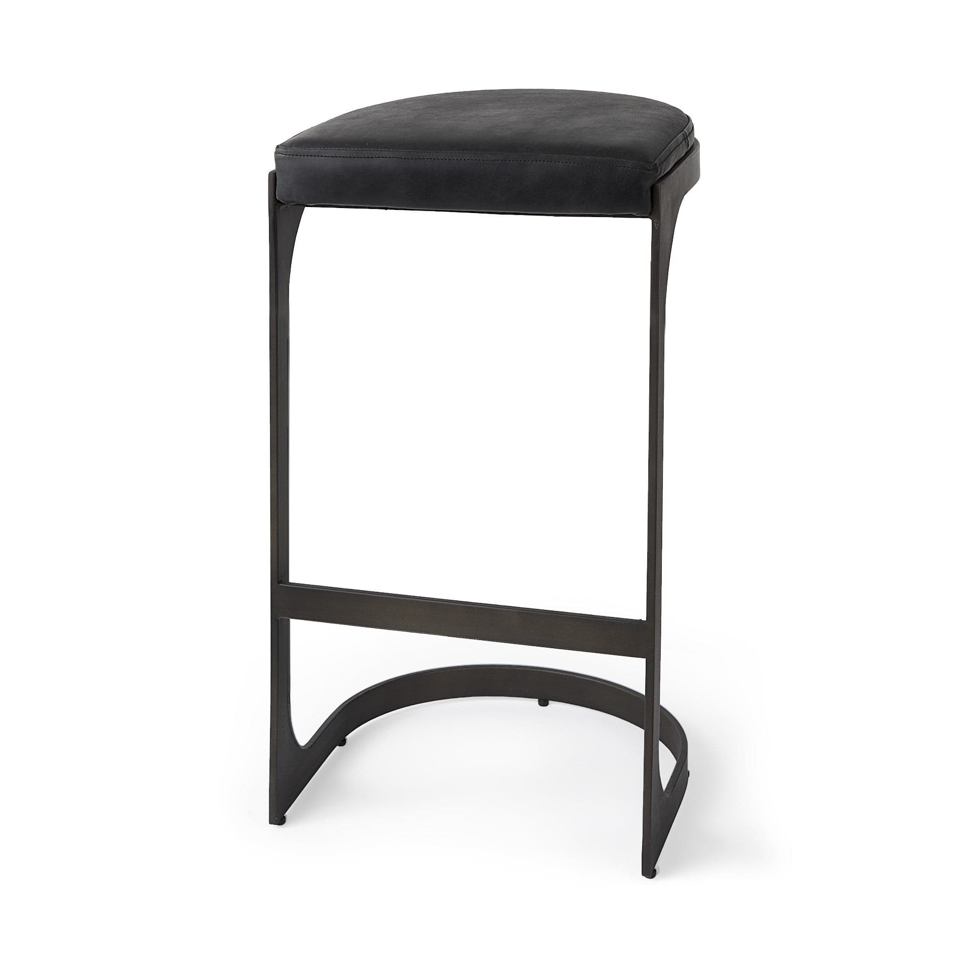 35" Black Iron Backless Bar Chair - Homeroots - Flyclothing LLC