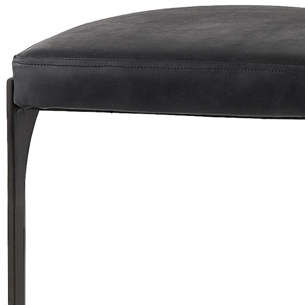 35" Black Iron Backless Bar Chair - Homeroots