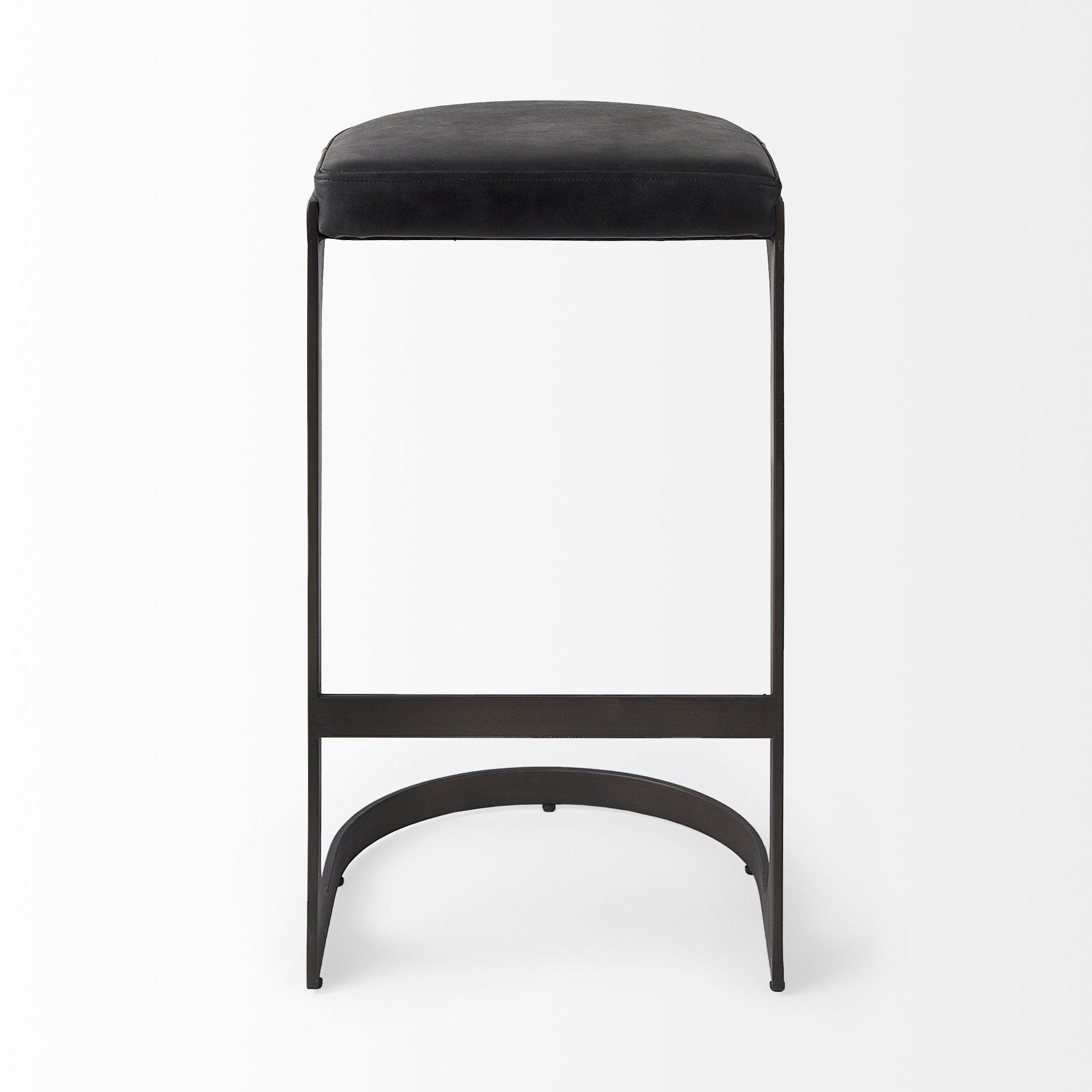 35" Black Iron Backless Bar Chair - Homeroots - Flyclothing LLC