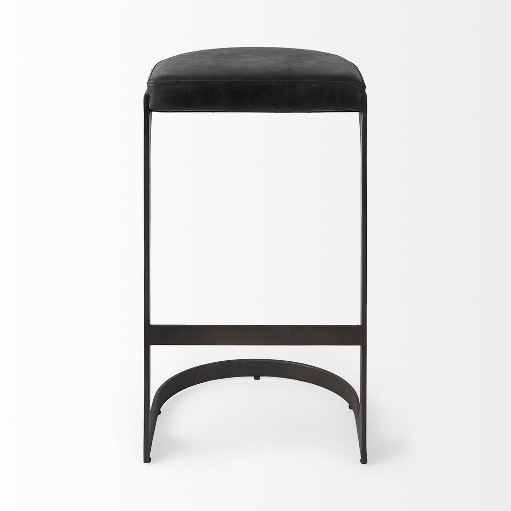 35" Black Iron Backless Bar Chair - Homeroots