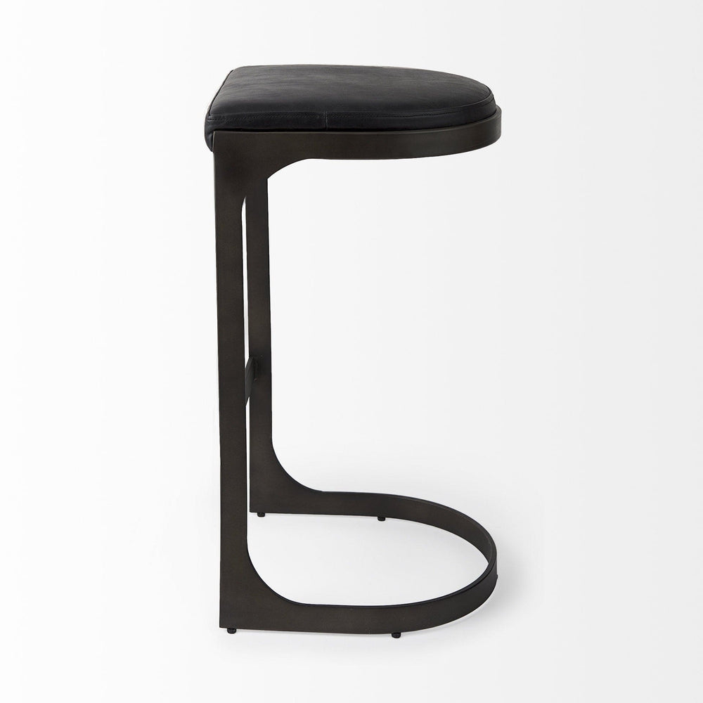 35" Black Iron Backless Bar Chair - Homeroots