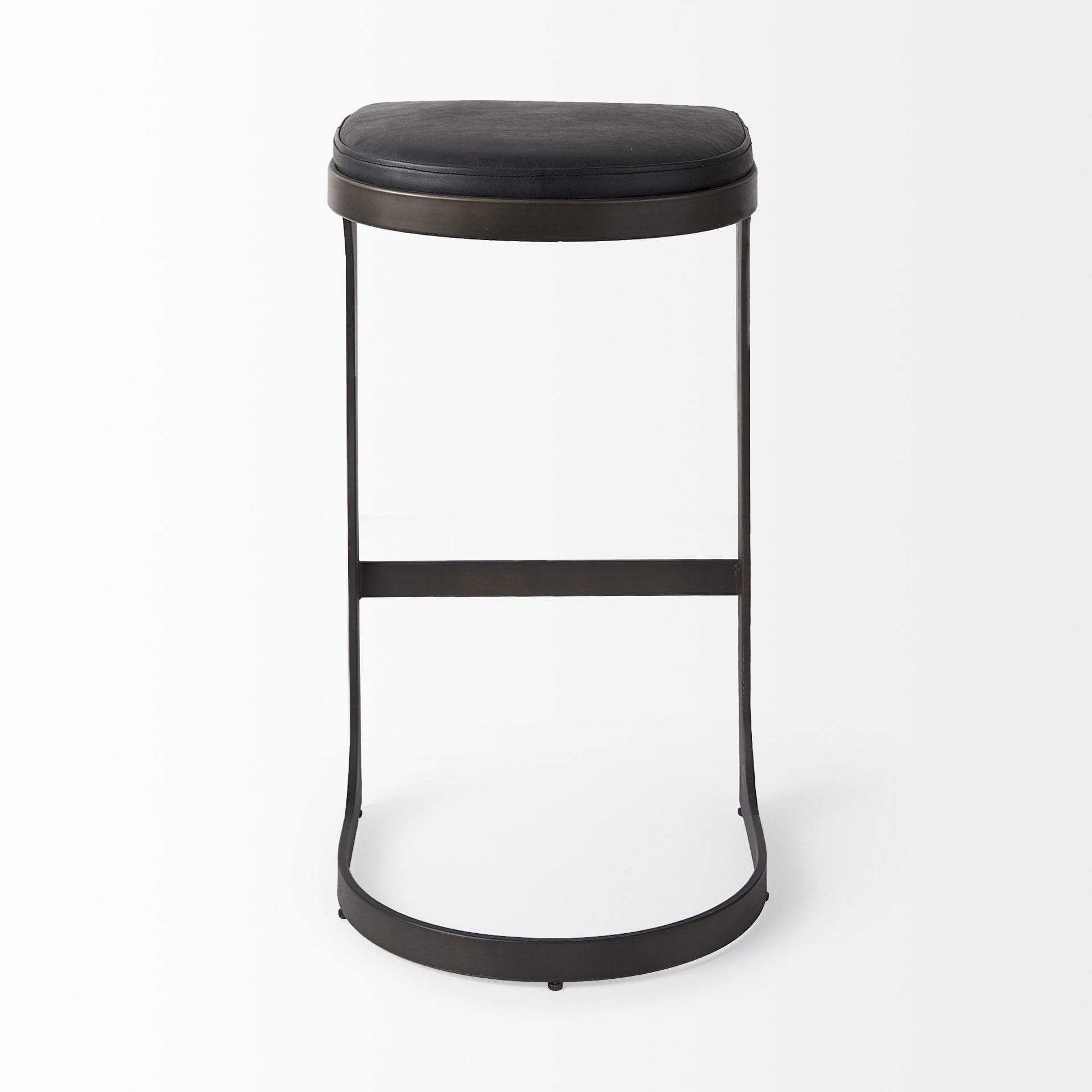 35" Black Iron Backless Bar Chair - Homeroots - Flyclothing LLC