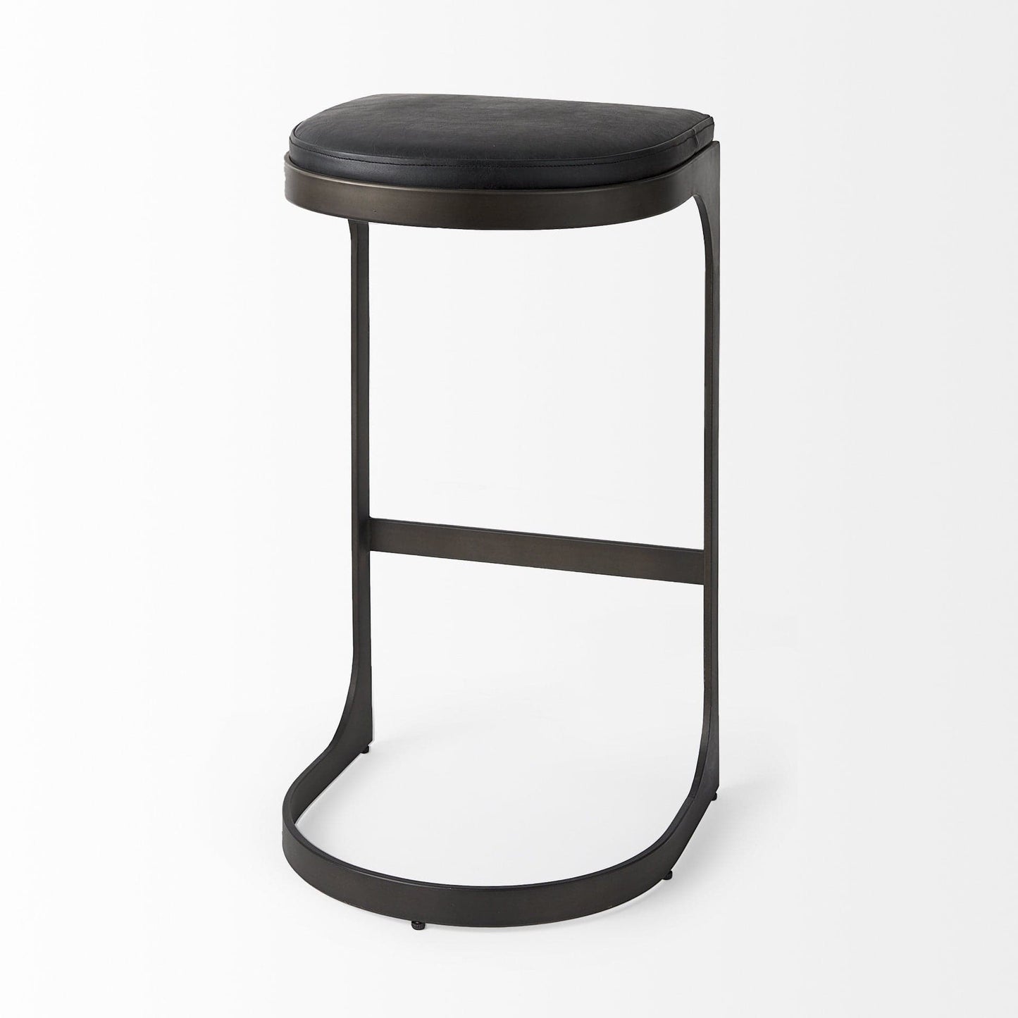 35" Black Iron Backless Bar Chair - Homeroots - Flyclothing LLC