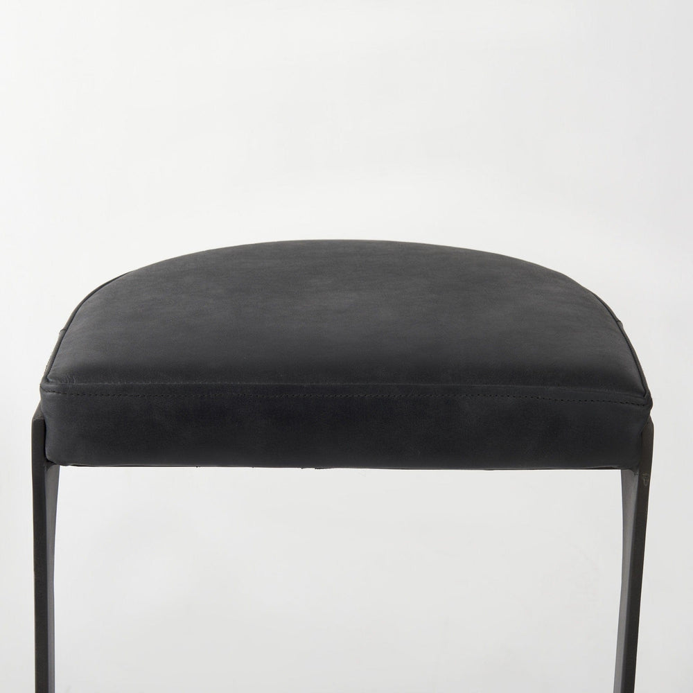 35" Black Iron Backless Bar Chair - Homeroots