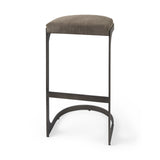 29" Brown Leather And Iron Backless Bar Chair - Homeroots - Flyclothing LLC