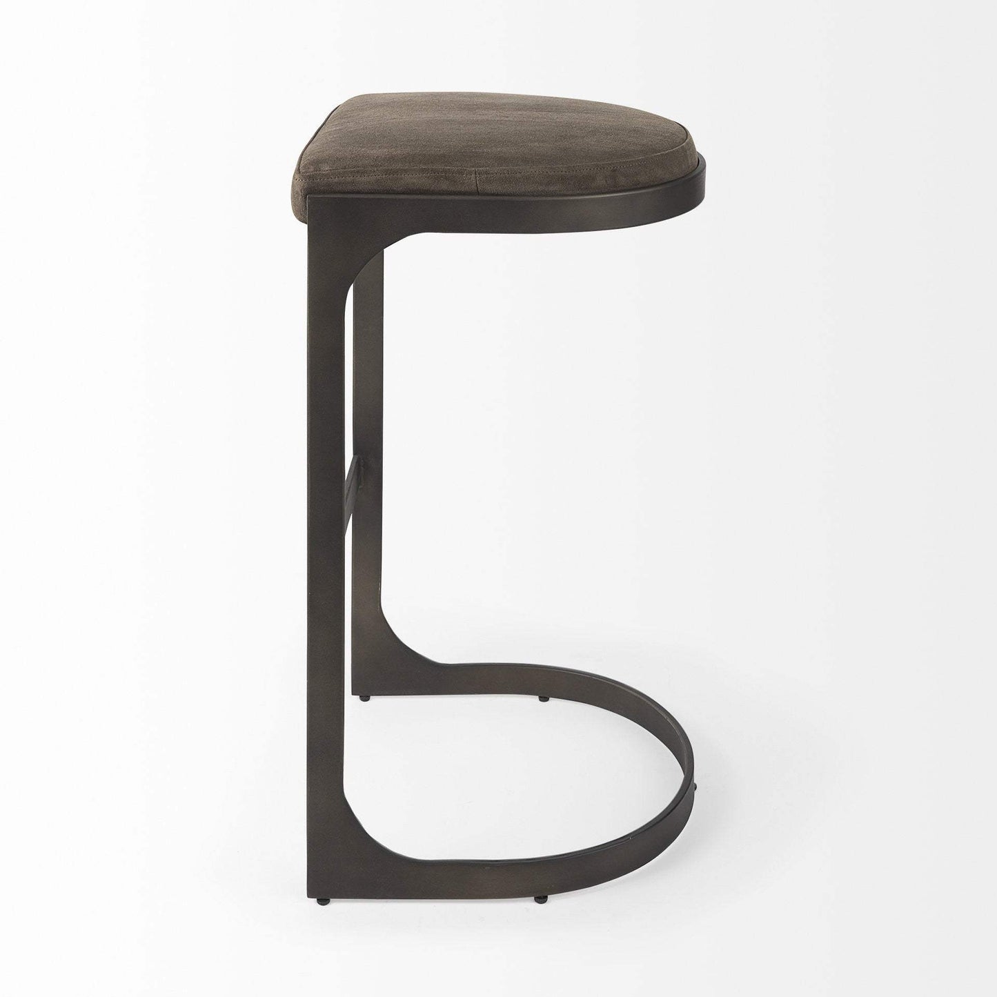 29" Brown Leather And Iron Backless Bar Chair - Homeroots - Flyclothing LLC