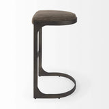 29" Brown Leather And Iron Backless Bar Chair - Homeroots - Flyclothing LLC