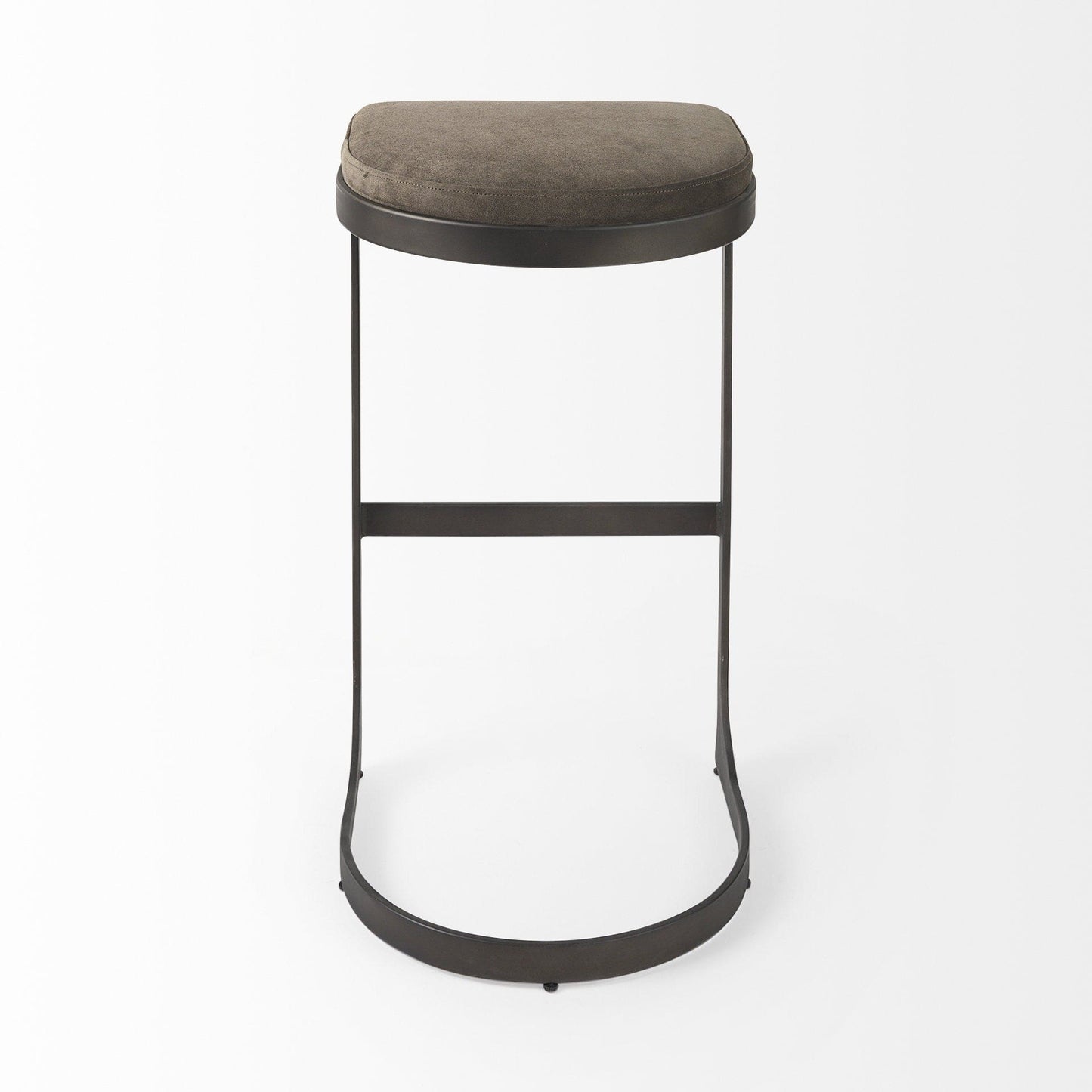 29" Brown Leather And Iron Backless Bar Chair - Homeroots - Flyclothing LLC