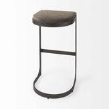 29" Brown Leather And Iron Backless Bar Chair - Homeroots - Flyclothing LLC