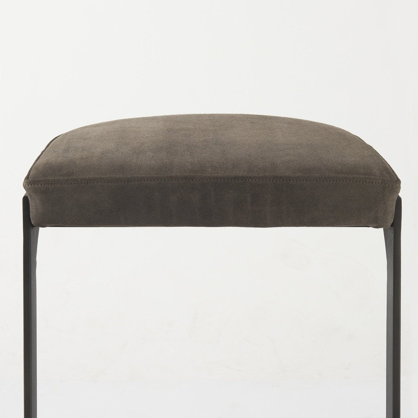 29" Brown Leather And Iron Backless Bar Chair - Homeroots - Flyclothing LLC
