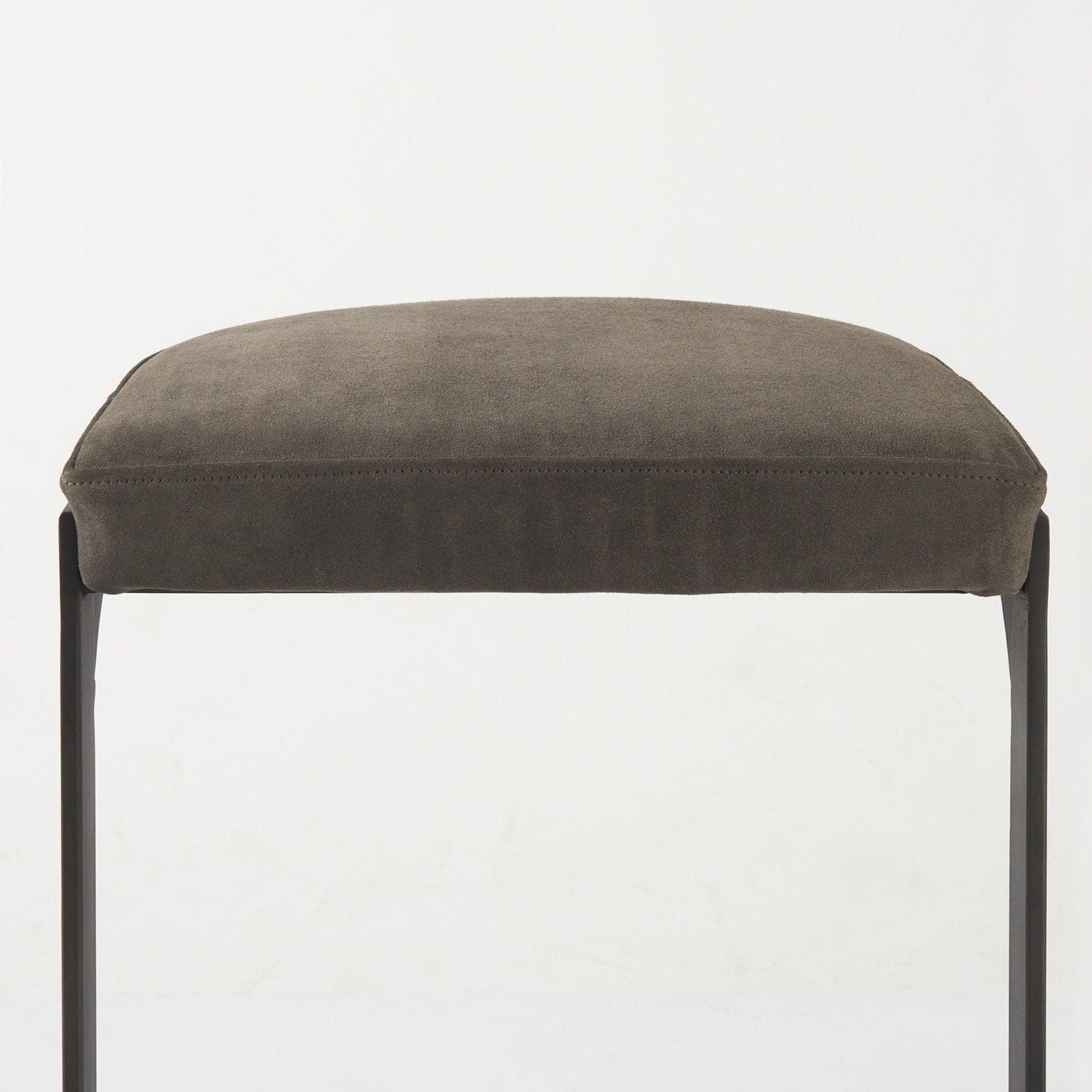 29" Brown Leather And Iron Backless Bar Chair - Homeroots - Flyclothing LLC