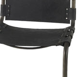 29" Black Leather And Iron Bar Chair - Homeroots - Flyclothing LLC