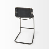 29" Black Leather And Iron Bar Chair - Homeroots - Flyclothing LLC