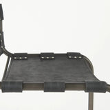 29" Black Leather And Iron Bar Chair - Homeroots - Flyclothing LLC