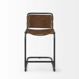 29" Brown And Black Steel Bar Chair - Homeroots