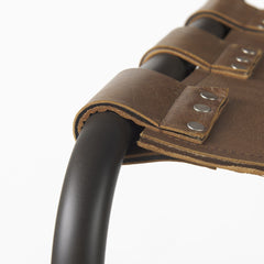 29" Brown And Black Steel Bar Chair - Homeroots