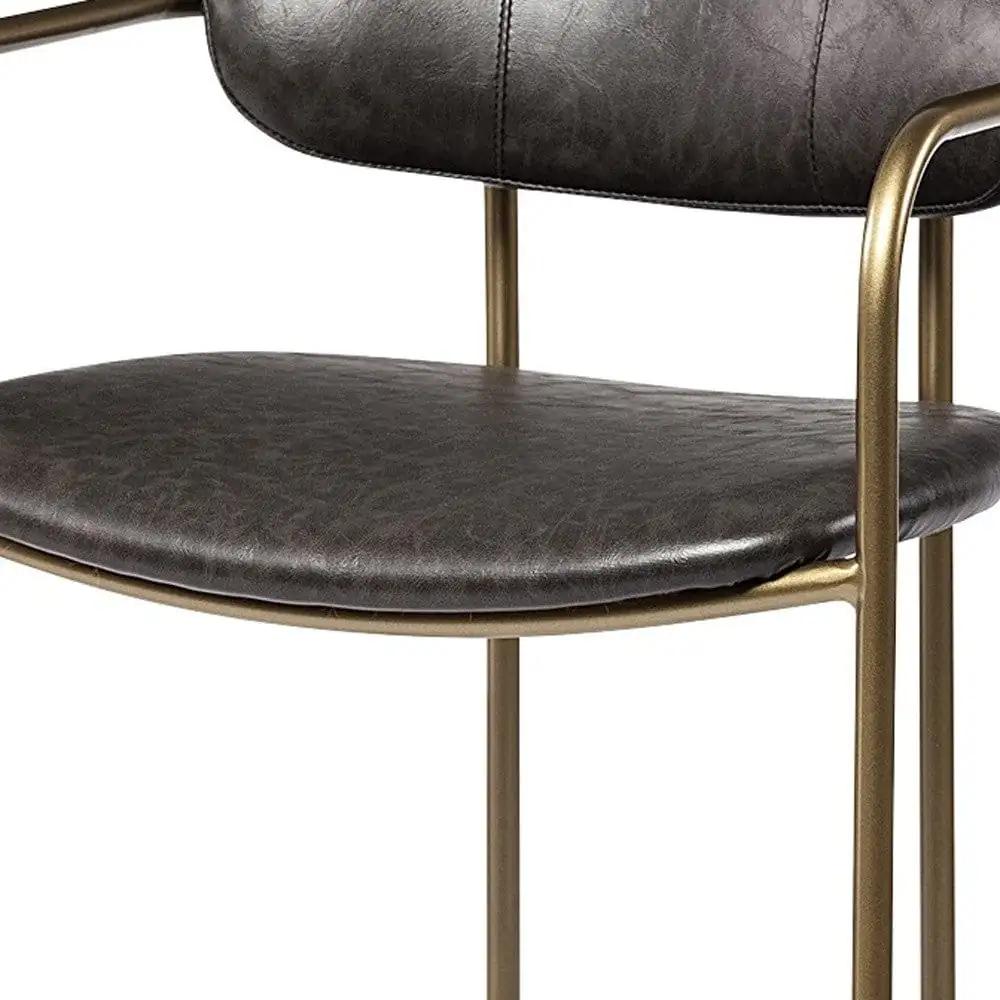 29" Deep Brown Steel Low back Bar Chair - Homeroots - Flyclothing LLC