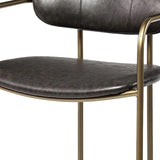29" Deep Brown Steel Low back Bar Chair - Homeroots - Flyclothing LLC