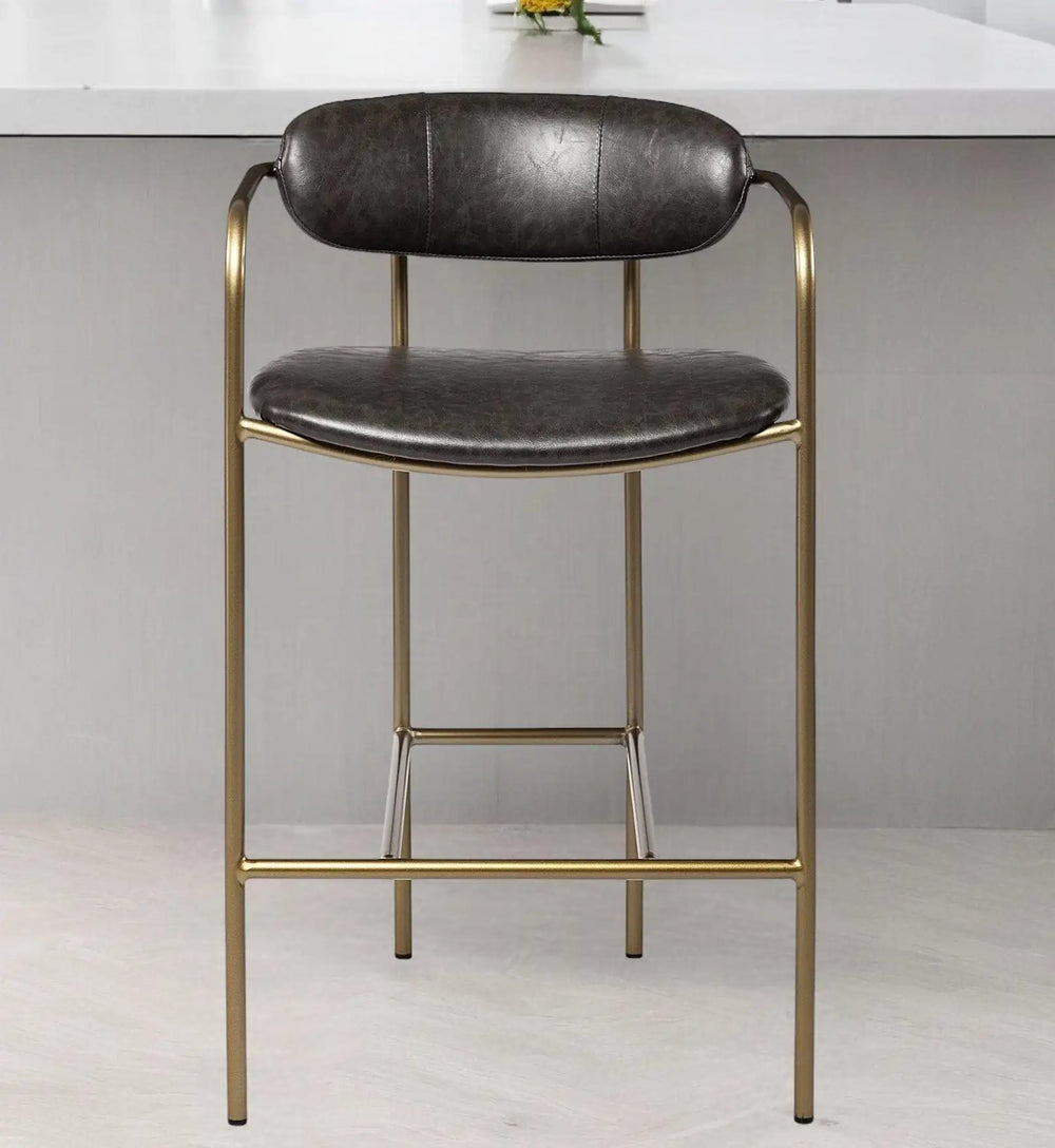 29" Deep Brown Steel Low back Bar Chair - Homeroots - Flyclothing LLC