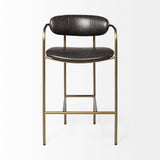 29" Deep Brown Steel Low back Bar Chair - Homeroots
