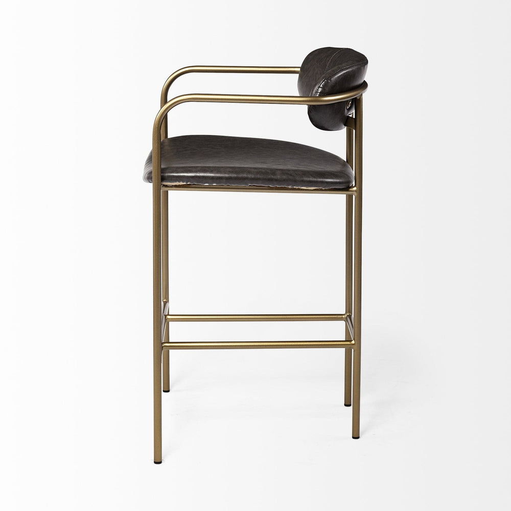 29" Deep Brown Steel Low back Bar Chair - Homeroots - Flyclothing LLC