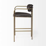 29" Deep Brown Steel Low back Bar Chair - Homeroots