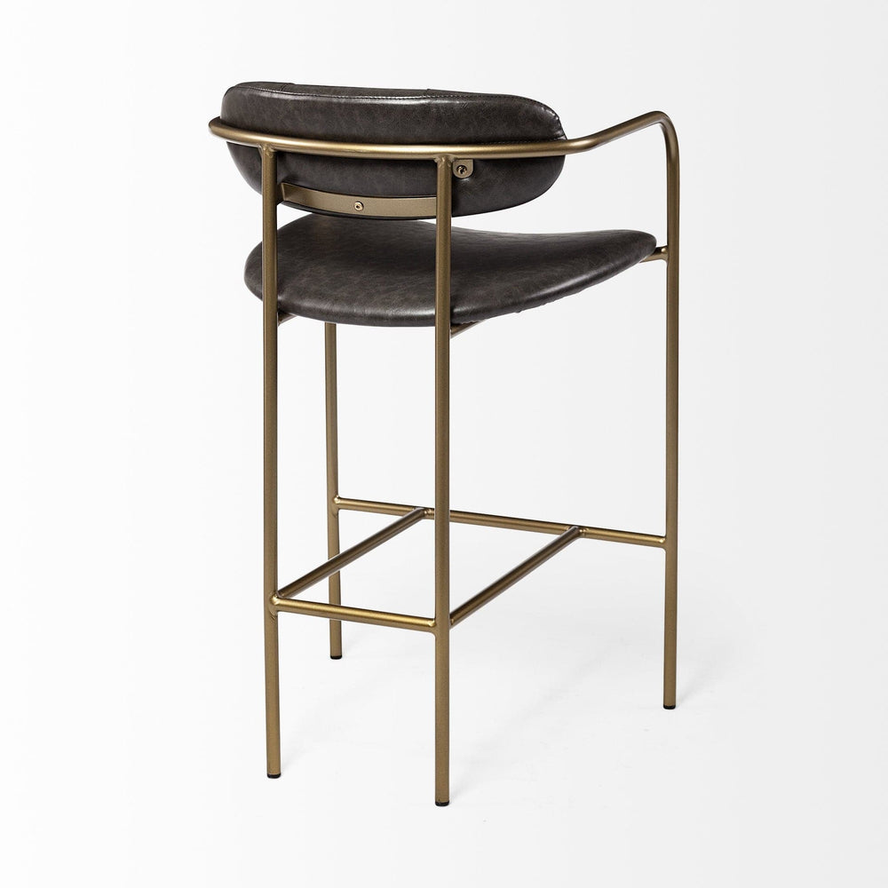 29" Deep Brown Steel Low back Bar Chair - Homeroots - Flyclothing LLC