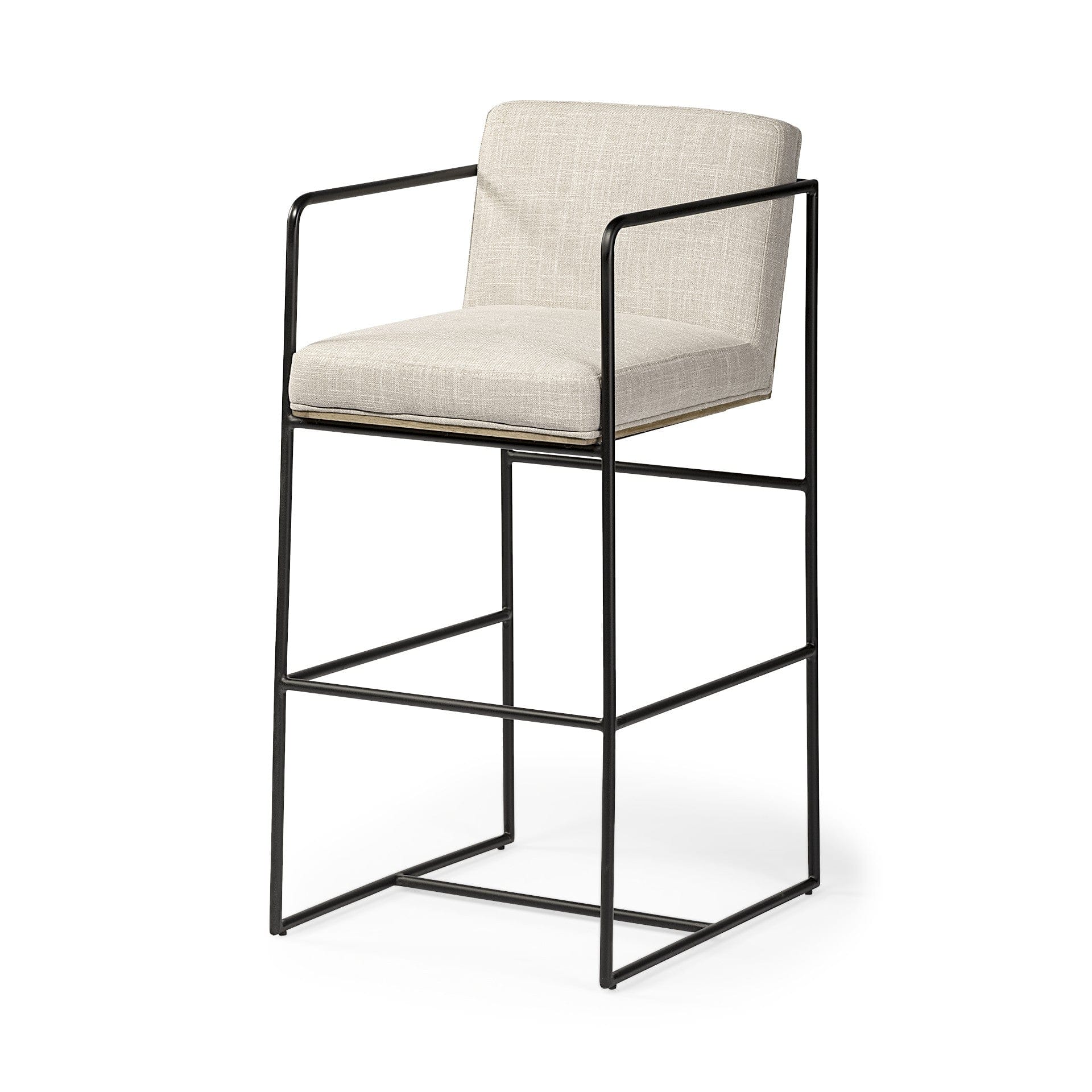 29" Beige Iron Counter Height Bar Chair - Homeroots - Flyclothing LLC