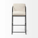29" Beige Iron Counter Height Bar Chair - Homeroots