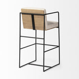 29" Beige Iron Counter Height Bar Chair - Homeroots - Flyclothing LLC