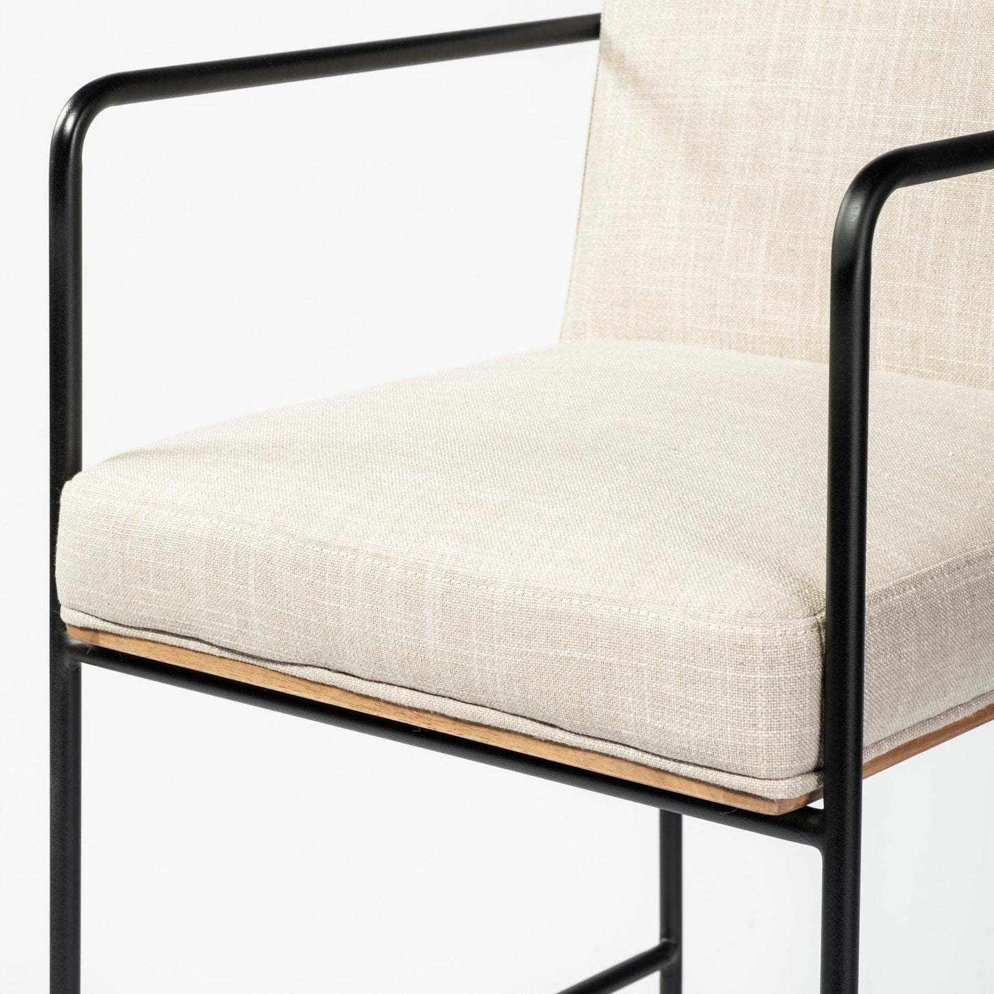 29" Beige Iron Counter Height Bar Chair - Homeroots - Flyclothing LLC