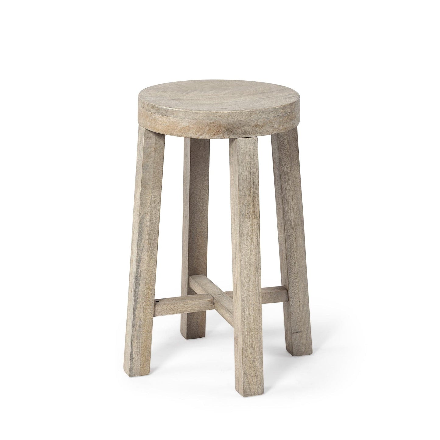 26" Brown Solid and Manufactured Wood Backless Counter Height Bar Chair - Homeroots - Flyclothing LLC
